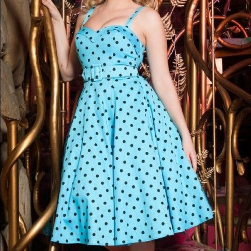 Deadly Dames Polka Dot Swing Dress